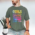 Retro Girls Just Wanna Have Fun Nostalgia 1980s 80's Premium Tri-Blend Men's Comfort Colors T-Shirt Moss