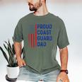 Retro Proud Coast Guard Dad Graduation Dad Usa Flag Outfit Men's Comfort Colors T-Shirt Moss