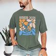 Senior 2026 Retro Groovy Flowers Graduation Men's Comfort Colors T-Shirt Moss