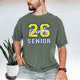 Senior Class 2026 Graduation Yellow Blue Letters Men's Comfort Colors T-Shirt Moss