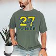 Senior Class Of 2027 Graduation Yellow And Blue On The Back Premium Tri-Blend Men's Comfort Colors T-Shirt Moss