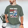 Snowman Winter Snow So Many Books Christmas Snow Little Time Men's Comfort Colors T-Shirt Moss