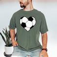 Soccer Ball Heart Idea For Mom Dad Kids T-Shirt Men's Comfort Colors T-Shirt Moss