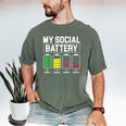 My Social Battery Introverted Low Energy Antisocial Men's Comfort Colors T-Shirt Moss My Social Battery Introverted Low Energy Antisocial Men's Comfort Colors T-Shirt Moss