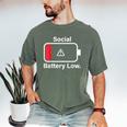 Social Battery Low Anti-Social Introvert Men's Comfort Colors T-Shirt Moss