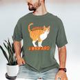 SOCIALLY AWKWARD FUNNY CAT ANTISOCIAL INTROVERT WEIRD Men's Comfort Colors T-Shirt Moss
