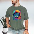 Space Cat Mom Cat Dad Men Women Kids Astronaut Space Men's Comfort Colors T-Shirt Moss