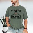 I Survived My Mom's Nursing Degree Nursing School Graduation Men's Comfort Colors T-Shirt Moss
