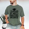 I Survived My Wife's Masters Degree Graduation Class Of 2025 Men's Comfort Colors T-Shirt Moss