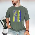 T21 Dad American Flag Down Syndrome Awareness Men's Comfort Colors T-Shirt Moss