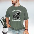 Toilet Clogging Champion Dad Joke Raccoon Trash Panda Men's Comfort Colors T-Shirt Moss