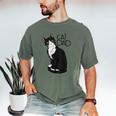 Tuxedo Cat Dad Cat Dad Tuxedo Cat Dad Men's Comfort Colors T-Shirt Moss