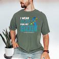 I Wear Blue For My Son Autism Awareness Mom Dad Parents Men's Comfort Colors T-Shirt Moss I Wear Blue For My Son Autism Awareness Mom Dad Parents Men's Comfort Colors T-Shirt Moss