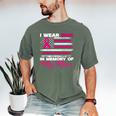 I Wear Pink In Memory Of My Mom Breast Cancer Awareness Premium Tri-Blend Men's Comfort Colors T-Shirt Moss