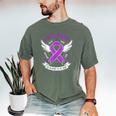 I Wear Purple In Memory Of My Mom Alzheimers Awarenesss Men's Comfort Colors T-Shirt Moss