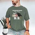 I Worked Hard For This BS Men Women Graduation Premium Tri-Blend Men's Comfort Colors T-Shirt Moss