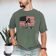Wrestling Dad US Flag Fathers Day Retro Wrestling Fans Men's Comfort Colors T-Shirt Moss