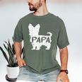 Yorkshire Terrier Papa Dog Puppy Doggie Pet Lover Yorkie Dad Men's Comfort Colors T-Shirt Moss