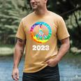 2023 Graduation Class Year Tie Dye Peace Sign Graduate Shirt Men's Comfort Colors T-Shirt Mustard