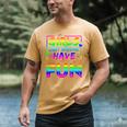 80's Girls Just Wanna Have Fun Nostalgia 1980s Style Premium Tri-Blend Men's Comfort Colors T-Shirt Mustard