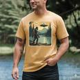 Bigfoot Sasquatch Alien Spaceship UFO Introvert Bruh Men's Comfort Colors T-Shirt Mustard