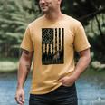 Camo Deer American Flag Graphic Hunting Men Dad Boys Men's Comfort Colors T-Shirt Mustard