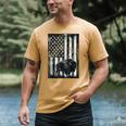 Camo USA Flag Bison Camouflage Hunting Wildlife Hunter Dad Men's Comfort Colors T-Shirt Mustard