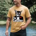 The Cat Father Cool Cat Dad Cat Lovers Men's Comfort Colors T-Shirt Mustard The Cat Father Cool Cat Dad Cat Lovers Men's Comfort Colors T-Shirt Mustard