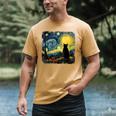 Cat Starry Night Van Gogh Cat For Cat Lover Cat Mom Cat Dad Men's Comfort Colors T-Shirt Mustard Cat Starry Night Van Gogh Cat For Cat Lover Cat Mom Cat Dad Men's Comfort Colors T-Shirt Mustard