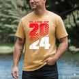 Class Of 2024 High School Senior Graduation Red Sports Style Men's Comfort Colors T-Shirt Mustard
