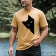 Curious Cat Peeking Sneaky Cat Cat Mom Cat Dad Men's Comfort Colors T-Shirt Mustard Curious Cat Peeking Sneaky Cat Cat Mom Cat Dad Men's Comfort Colors T-Shirt Mustard