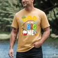 Dad Of The Big One Fishing Birthday Boy Family Party Men's Comfort Colors T-Shirt Mustard