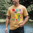 Dad Of The Three Rex 3Rd Birthday Boy Dinosaur T-Rex Men's Comfort Colors T-Shirt Mustard