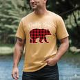 Daddy Dad Bear Pajama Red Buffalo Xmas Family Christmas Men's Comfort Colors T-Shirt Mustard