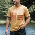 Daughter Gun Shovel Alibi Mom Dad Guns Joke -ON Back Men's Comfort Colors T-Shirt Mustard