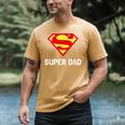 DC Comics Superman Father's Day Super Dad Logo Men's Comfort Colors T-Shirt Mustard