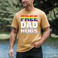 Free Dad Hugs Pride Flag Month LGBTQ Transgender Support Men's Comfort Colors T-Shirt Mustard
