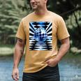 Frutiger Aero Aesthetic Tech Checkered Room Orb Sky Men's Comfort Colors T-Shirt Mustard