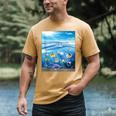 Frutiger Aero Aesthetic Tech Ocean Underwater Fishes Men's Comfort Colors T-Shirt Mustard Frutiger Aero Aesthetic Tech Ocean Underwater Fishes Men's Comfort Colors T-Shirt Mustard