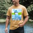 Frutiger Aero Aesthetic Tech Water Fishes Monitor Screen Men's Comfort Colors T-Shirt Mustard