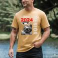 Fun Trendy UFO Sloth Graduation Class Of 2024 Senior Men's Comfort Colors T-Shirt Mustard