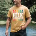 Hello Kindergarten First Day Back To School Graduation Men's Comfort Colors T-Shirt Mustard