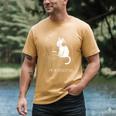 Introvert Cat With Coffee On Computer Antisocial Emo Goth Men's Comfort Colors T-Shirt Mustard
