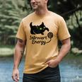 Introvert Energy Cat Love Cat Meme Men's Comfort Colors T-Shirt Mustard