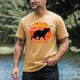 Introvert Retro Sunset Capybara Tee Men's Comfort Colors T-Shirt Mustard