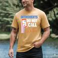 We Just Text Introvert For Quiet People Raglan Baseball Tee Men's Comfort Colors T-Shirt Mustard