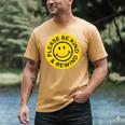 Be Kind Rewind Shirt Retro Nostalgia Sticker 80s 90s Tee Premium Tri-Blend Men's Comfort Colors T-Shirt Mustard