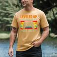 Leveled Up To Dad Of 3 Three Daddy Again 2025 Father's Day Men's Comfort Colors T-Shirt Mustard