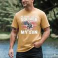 He Is Not Just A Soldier He Is My Son Proud Military Mom Dad Men's Comfort Colors T-Shirt Mustard He Is Not Just A Soldier He Is My Son Proud Military Mom Dad Men's Comfort Colors T-Shirt Mustard