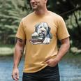 Old English Sheepdog Books Reading Dog Breed Graphic Men's Comfort Colors T-Shirt Mustard